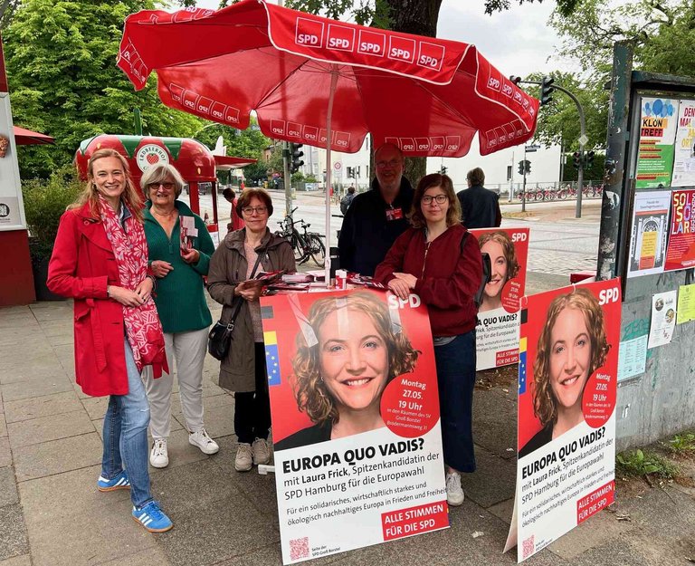 (v.l.n.r.) Dorothee Martin, Margrit Springhorn, Sybille Schmidt, Reinhard Kunde, Tina Winter am 25.05.2024
